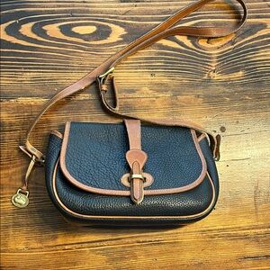 Vintage Dooney & Bourke Black and Brown Crossbody Bag